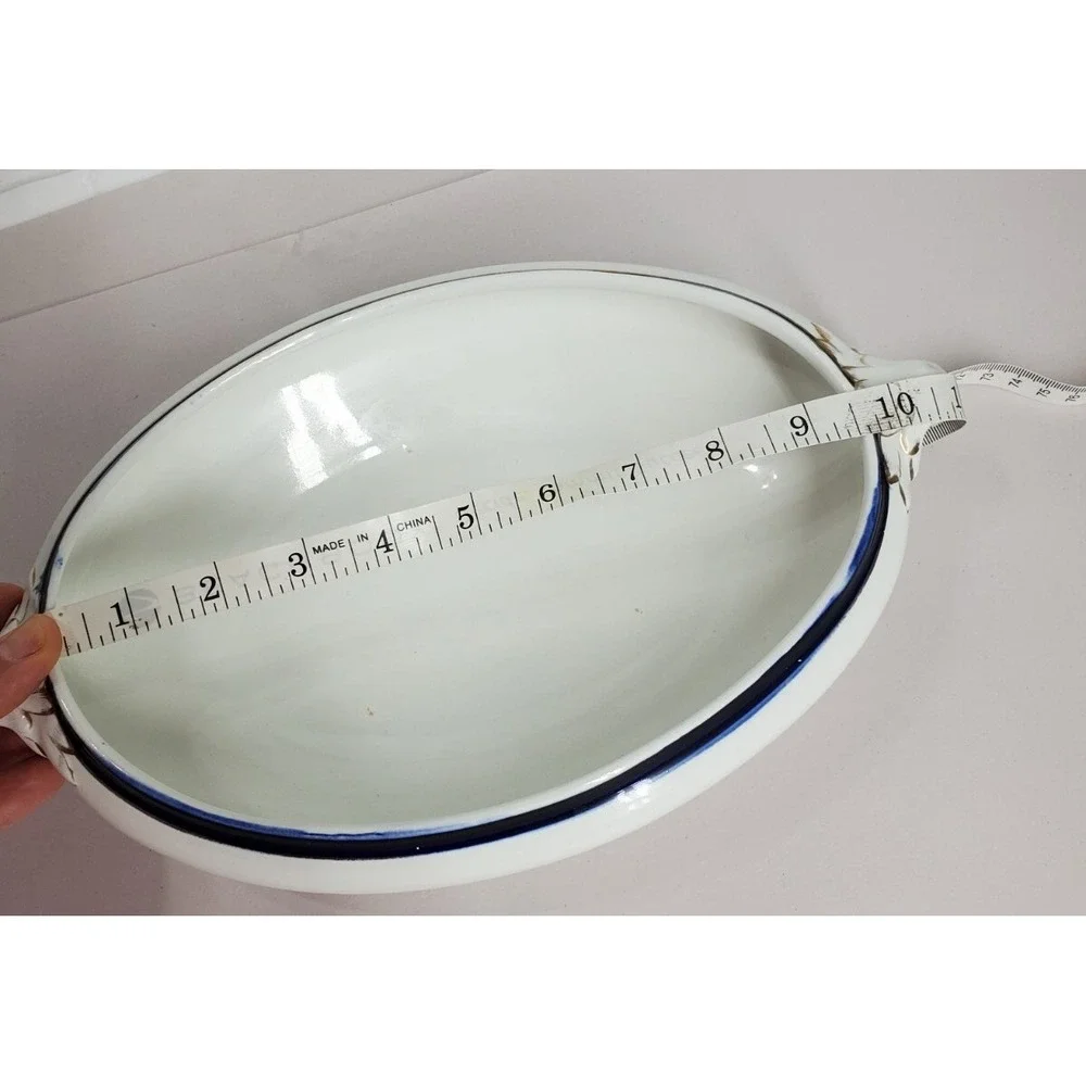 Booths Silicon China‎ Porcelain England Cobolt With Gold Trim Tureen, Vintage
